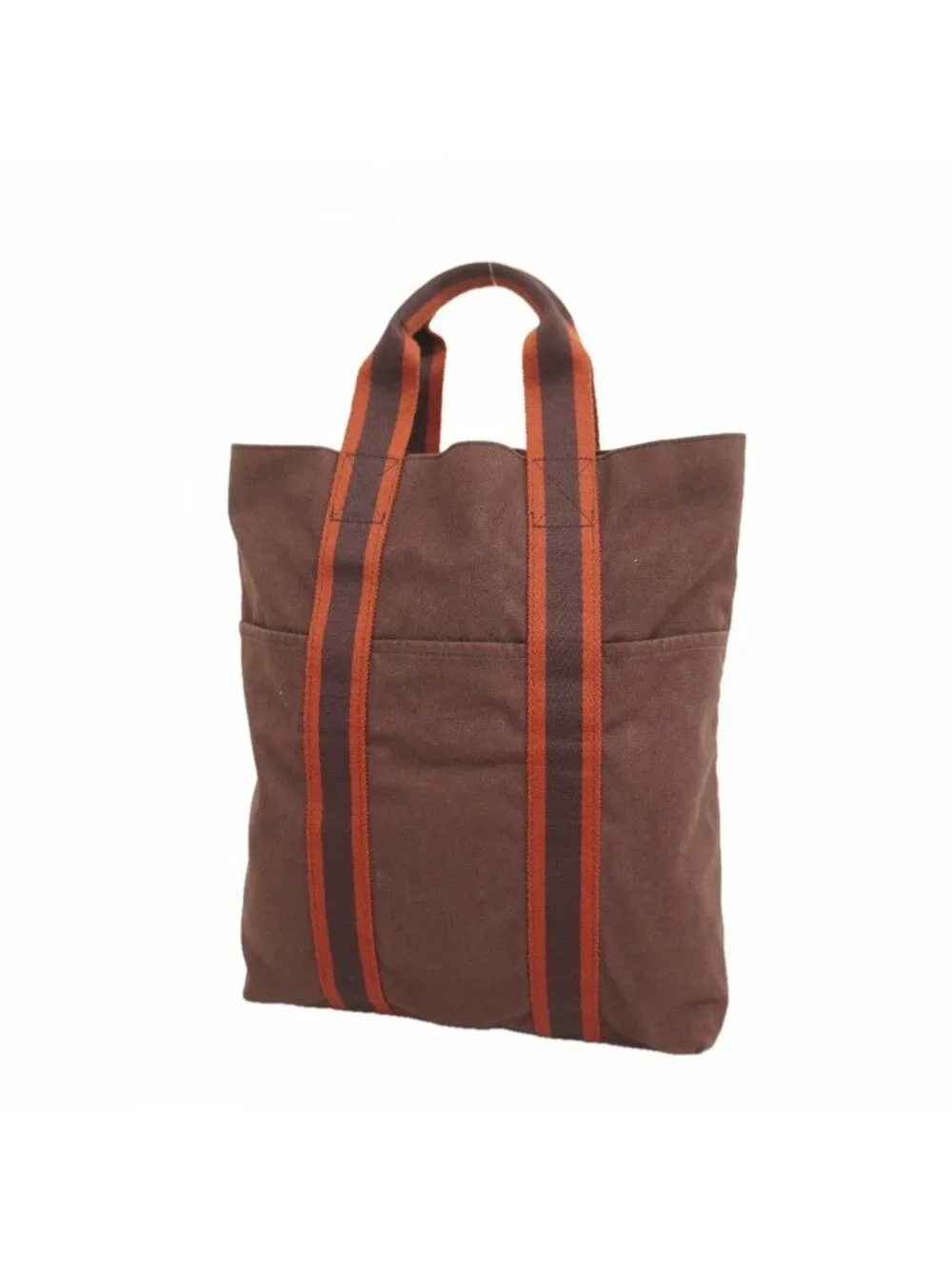 Hermes Tote Fourre Tout Cabas Canvas Bordeaux